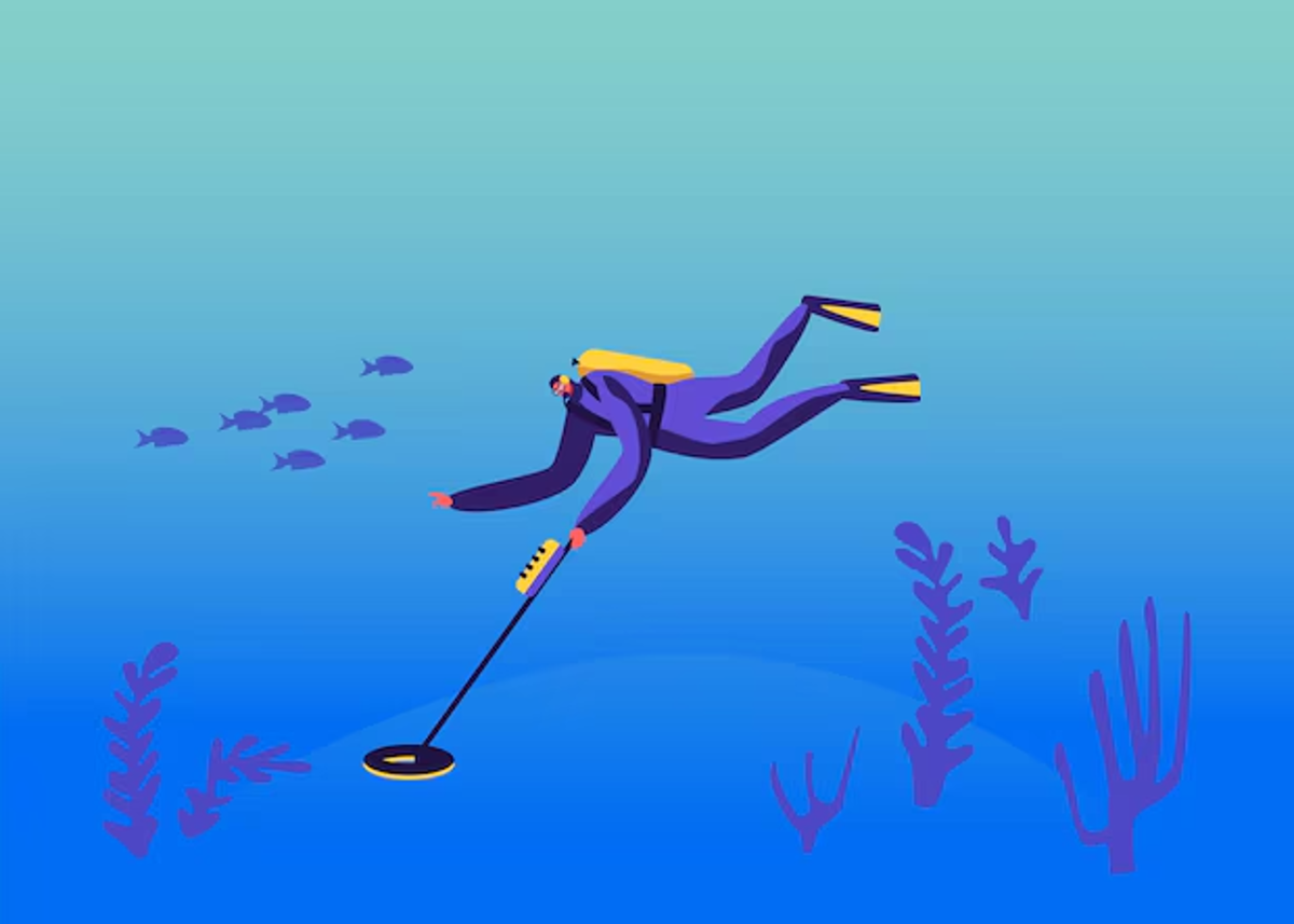 Best Underwater Metal Detectors 2024: The Ultimate Review Guide! man-using-metal-detector-underwater-cartoon-Google-Search